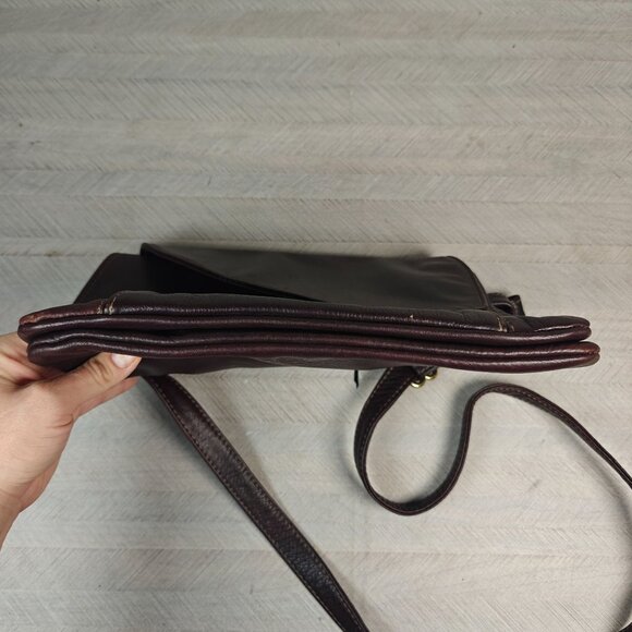 Vintage Elie Handbags Genuine Leather Brown Crossbody Bag USA Made - Picture 10 of 12